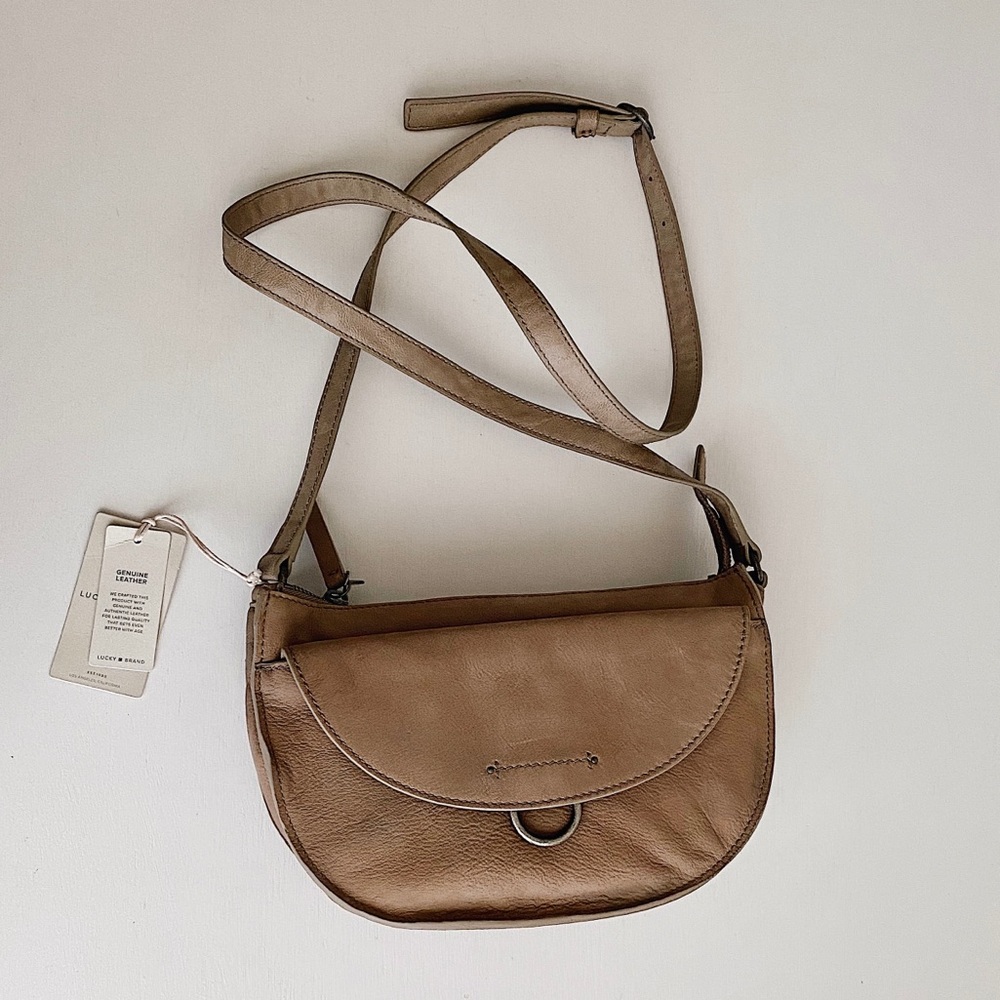 ✨New LUCKY BRAND Vala Leather Crossbody Bag Cinder - Picture 2 of 13